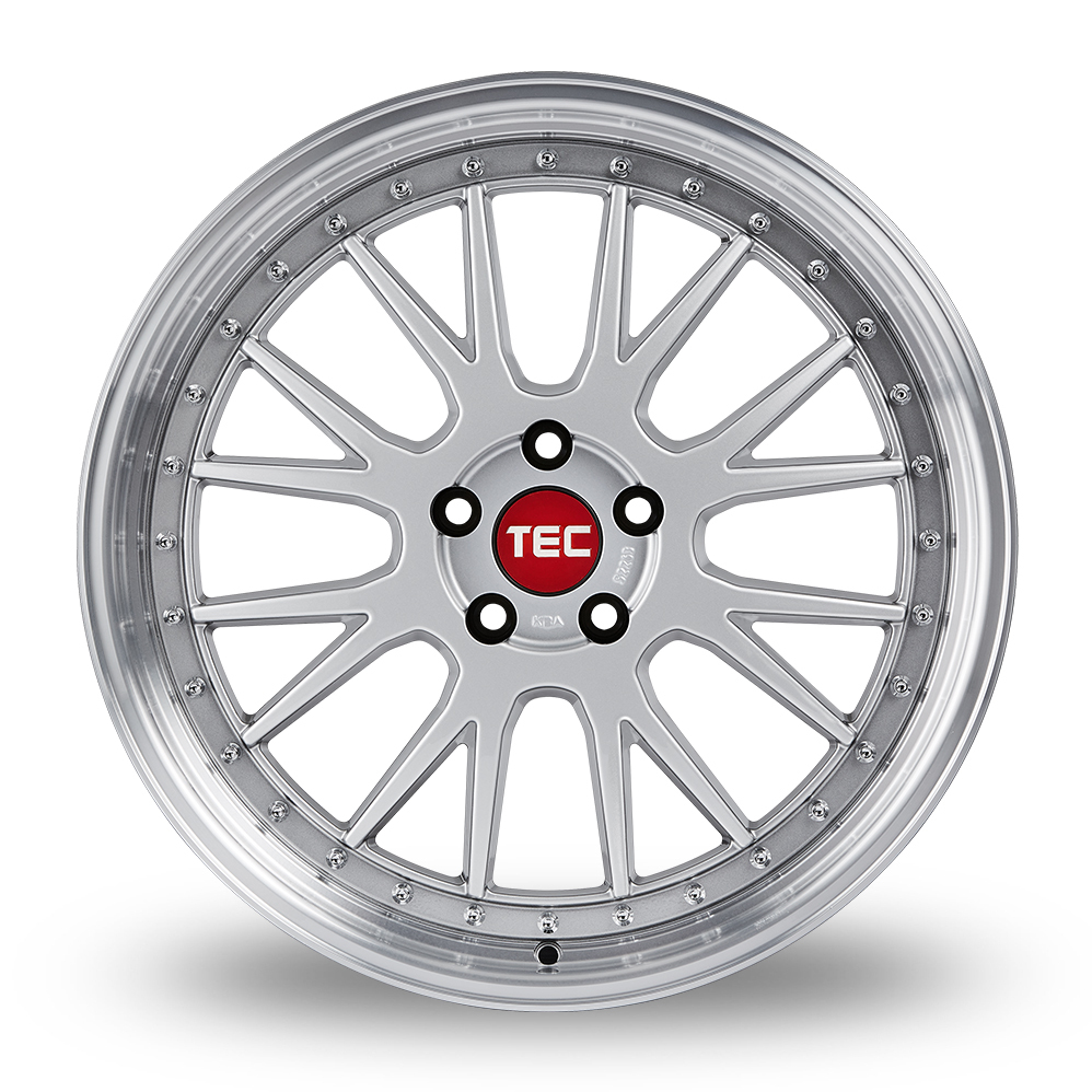 20 Inch TEC Speedwheels GT EVO Hyper Silver Polished Lip Alloy Wheels