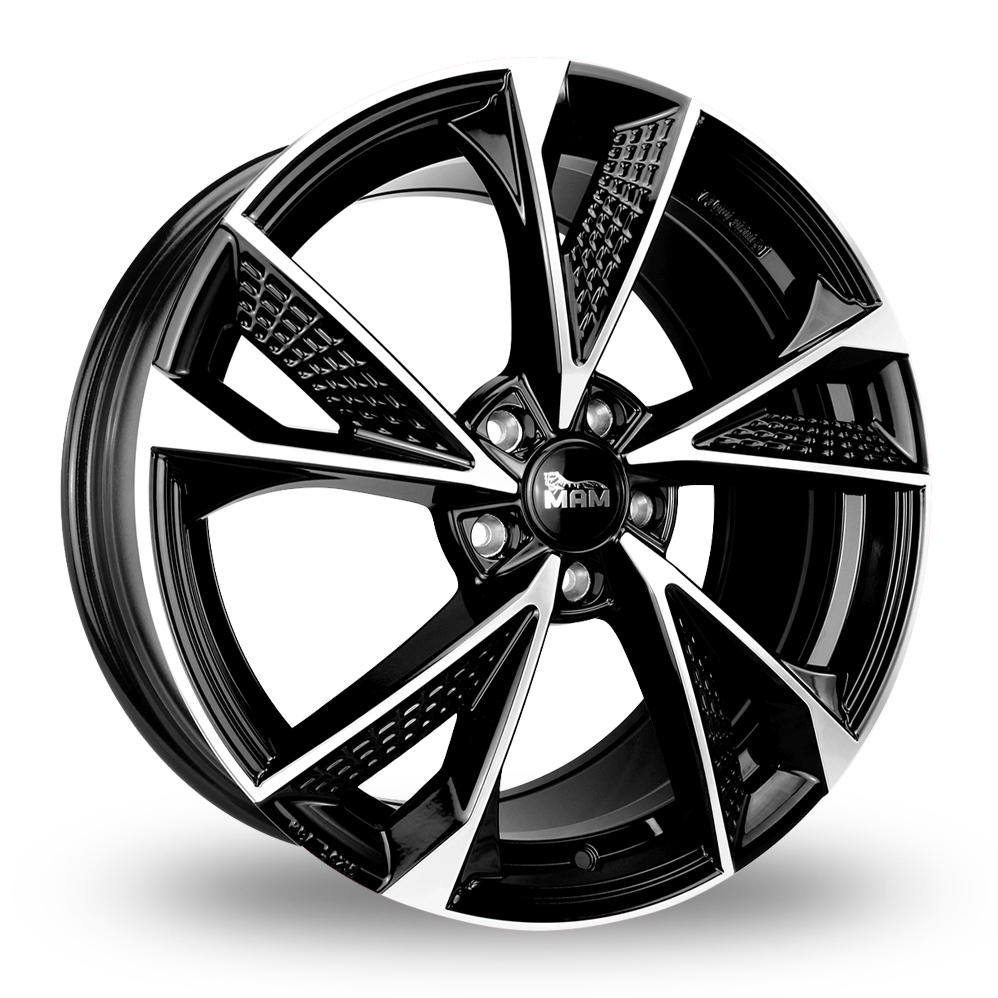 19 Inch MAM RS6 Black Polished Alloy Wheels