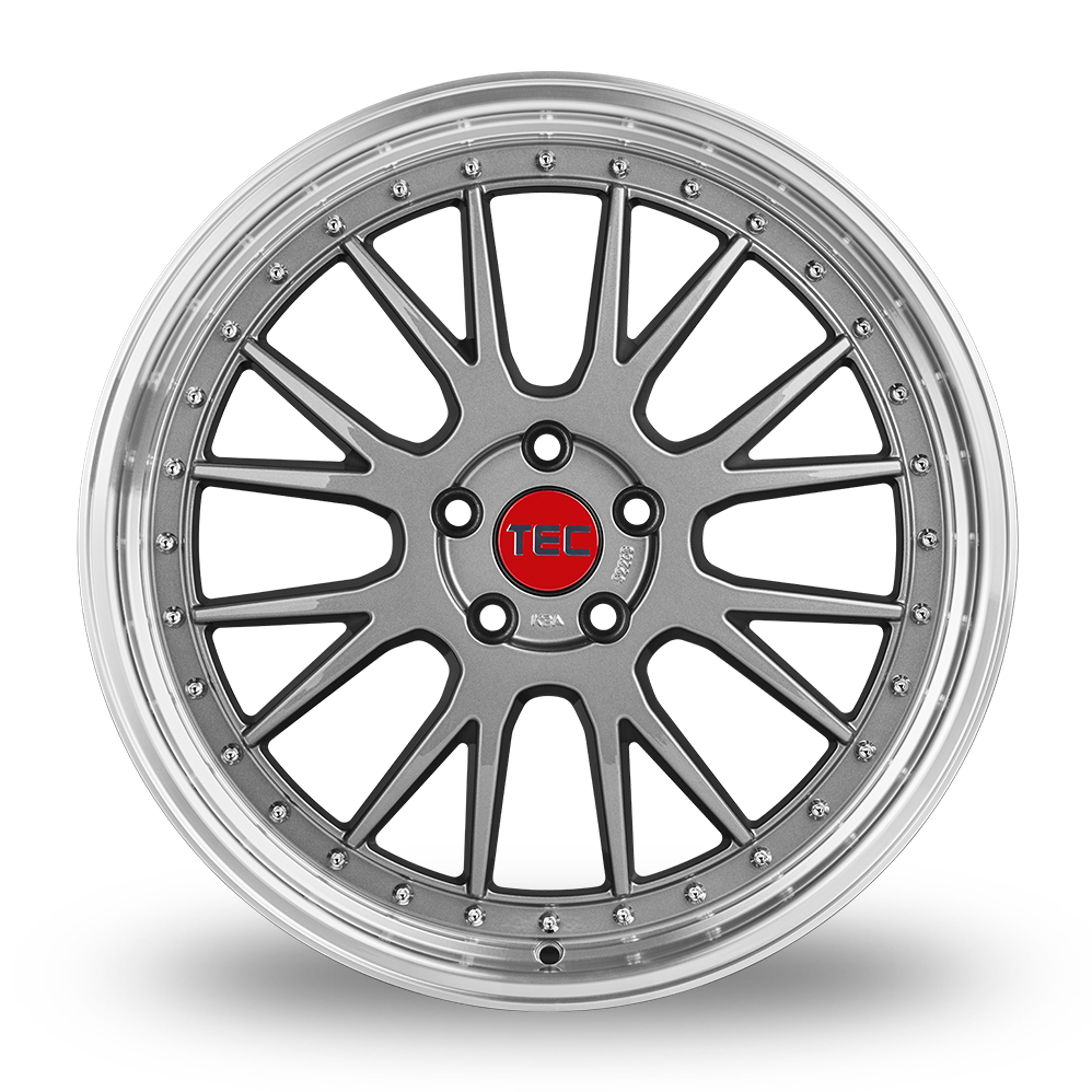 19 Inch TEC Speedwheels GT EVO Titan Polished Lip Alloy Wheels